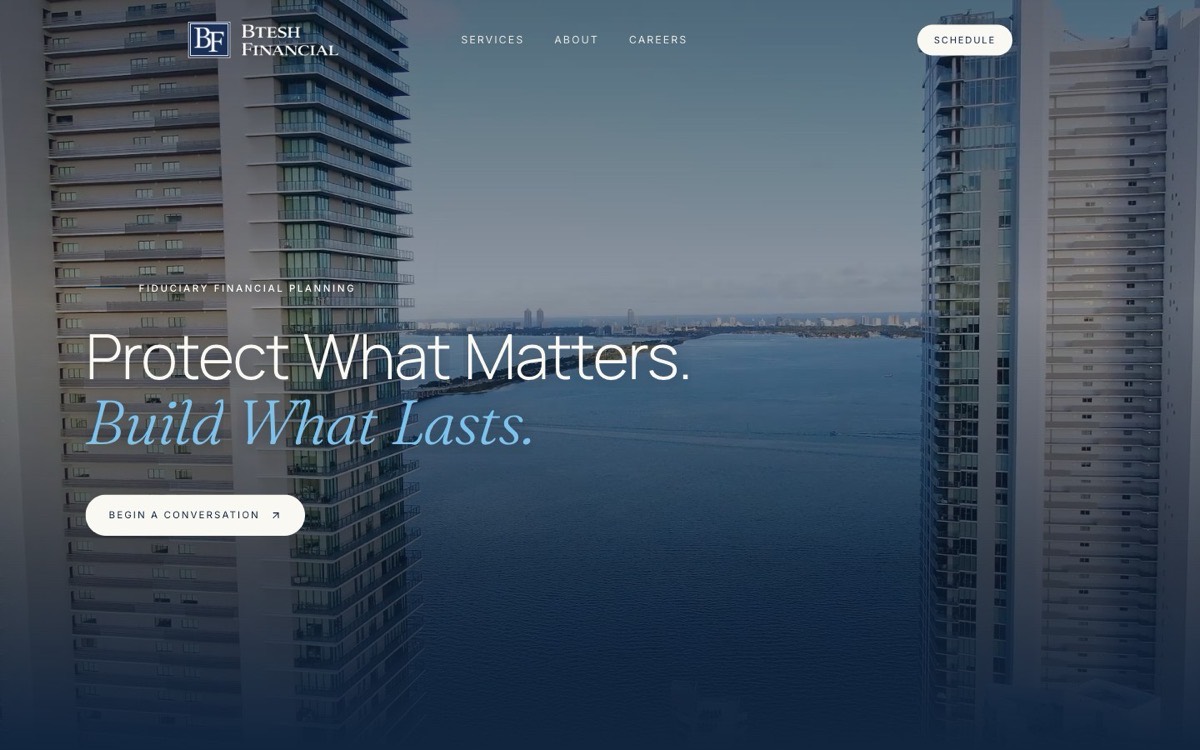 The Btesh Financial website built by Grove Workflows